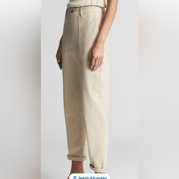 Reiss Stylish Cream Pants 6 - Picture 4 of 8